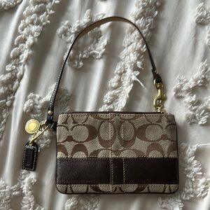 2000s Coach Brown Signature Wristlet